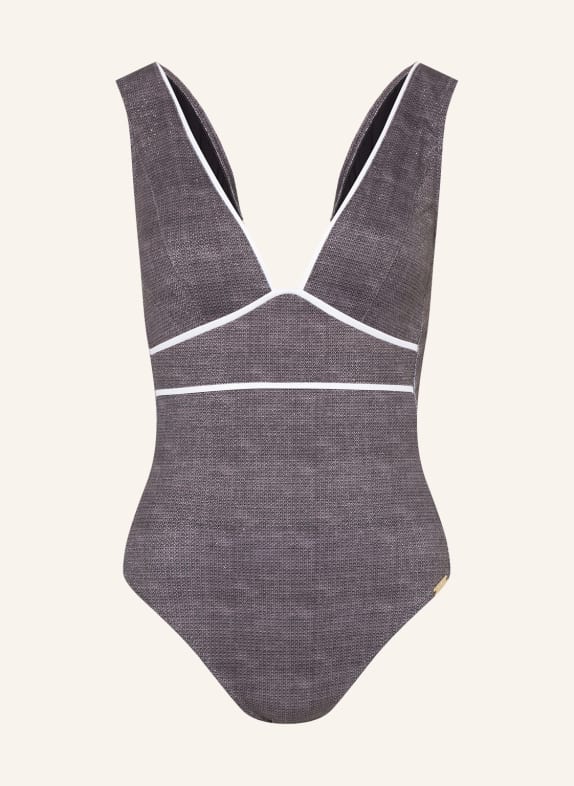 MARYAN MEHLHORN Swimsuit ARGENTUM with glitter thread TAUPE