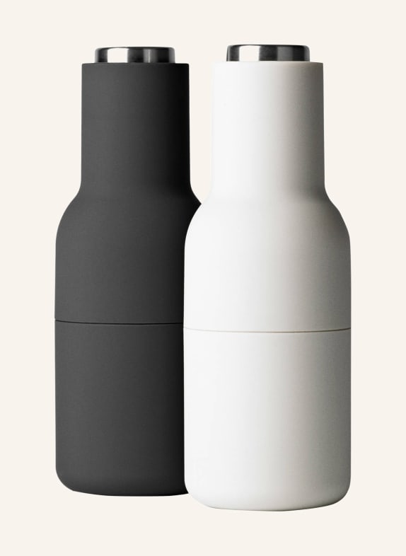 Audo COPENHAGEN Pepper and salt grinder BOTTLE GRINDER ANTHRACITE/ LIGHT GRAY/ SILVER
