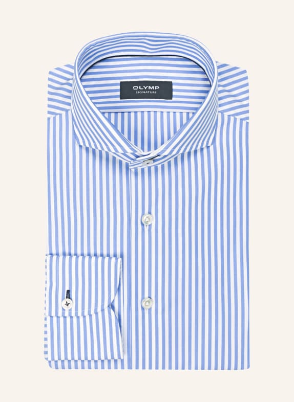 OLYMP SIGNATURE Hemd tailored fit HELLBLAU/ WEISS GESTREIFT