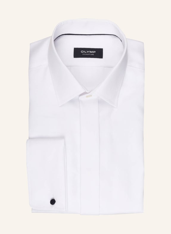 OLYMP SIGNATURE Smoking-Hemd tailored fit mit Umschlagmanschette WEISS