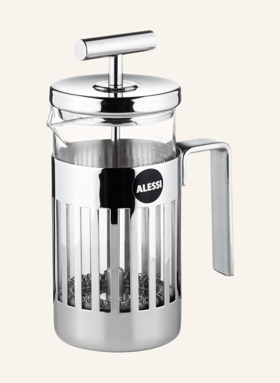 ALESSI Kaffee- und Teezubereiter mit Pressfilter SILBER