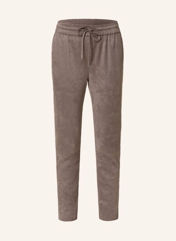 Juvia 7/8 trousers in leather look TAUPE
