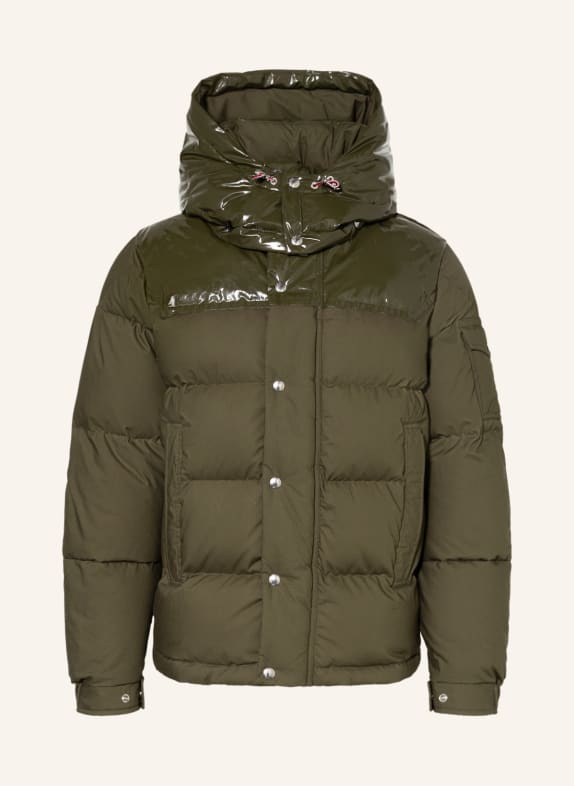 MONCLER Down jacket CHARDON in mixed materials with detachable hood OLIVE