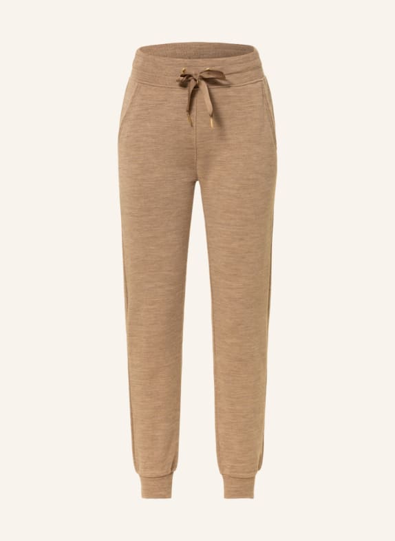 WE NORWEGIANS Knit trousers TIND made of merino wool CAMEL