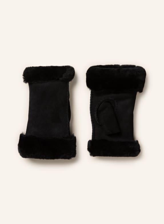 UGG Leather cuffs with real fur BLACK