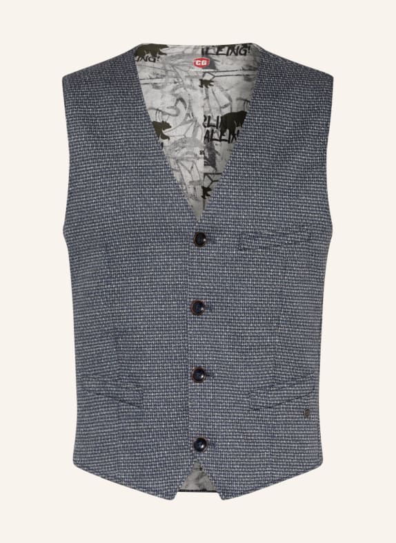 CG - CLUB of GENTS Suit vest MOSLEY slim fit BLUE/ LIGHT BLUE