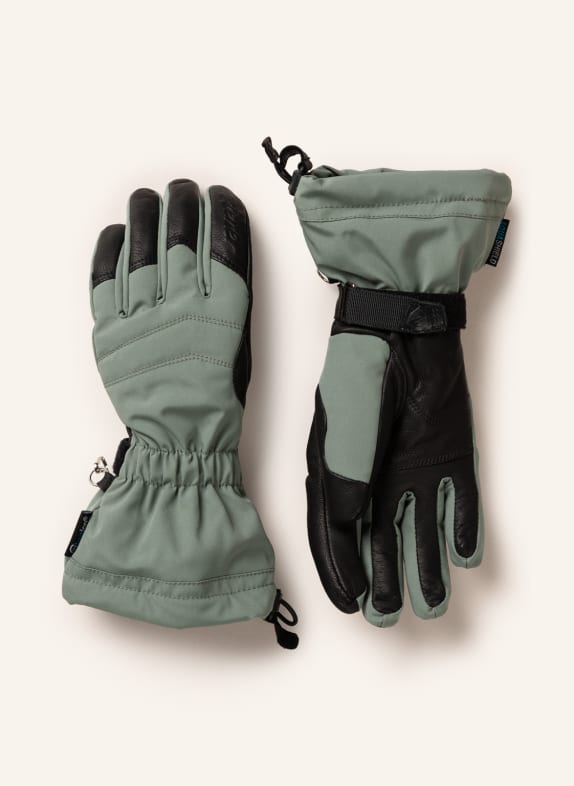 ziener Ski gloves KILATA with leather GREEN/ BLACK