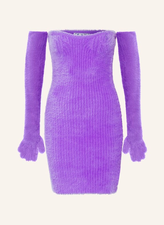Off-White Off-shoulder dress with gloves PURPLE