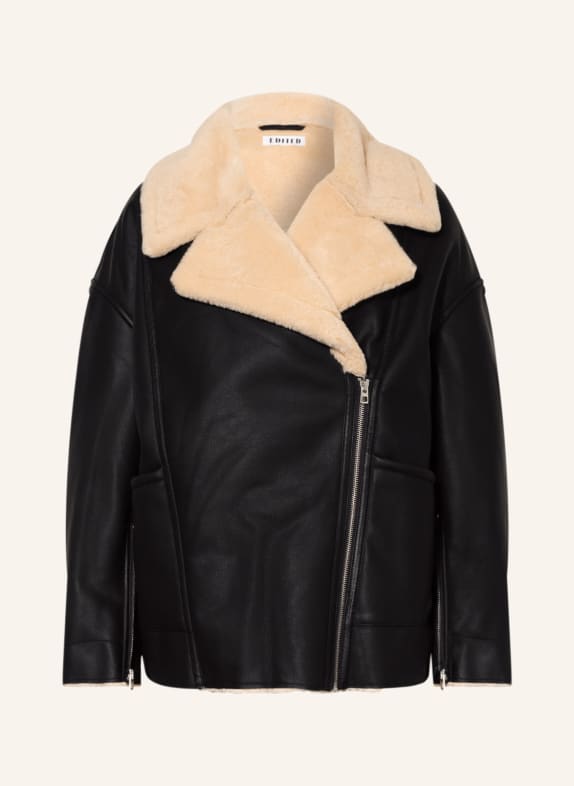 EDITED Pea coat GOTJE in leather look with faux fur