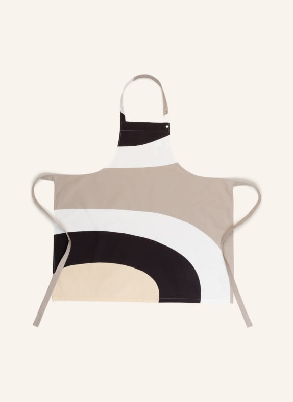 marimekko Zástěra MELOONI BÍLÁ/ ŠEDÁ/ TMAVĚ ŽLUTÁ