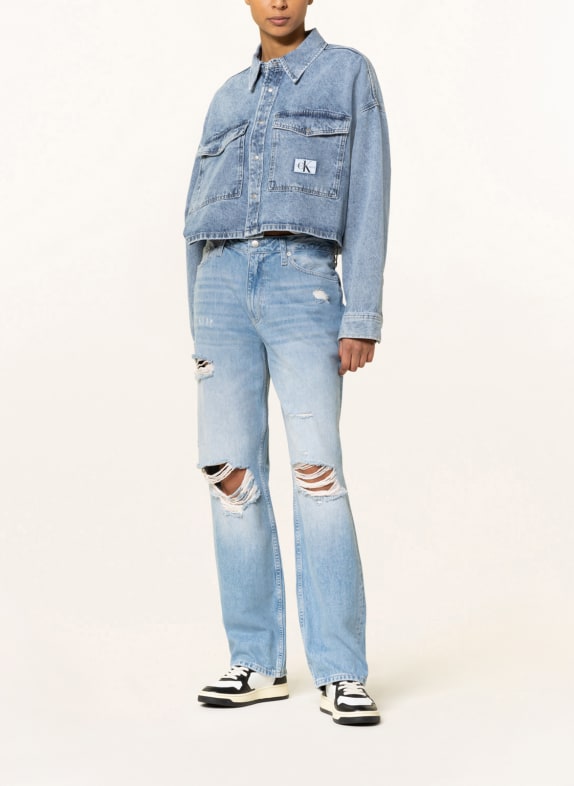 Calvin Klein Jeans Cropped-Overshirt aus Jeans