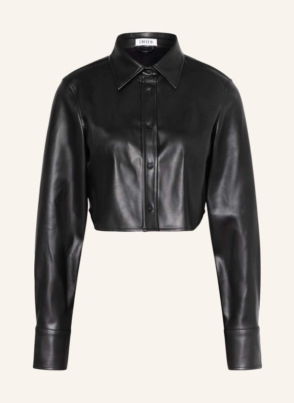 EDITED Cropped overshirt NELLI in leather look