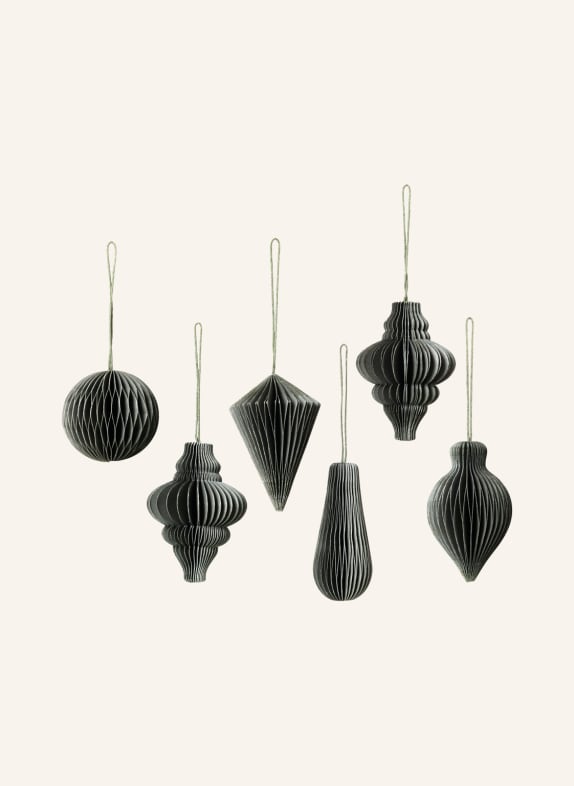 BROSTE COPENHAGEN 6er-Set Dekoanhänger CHRISTMAS MIX OLIV