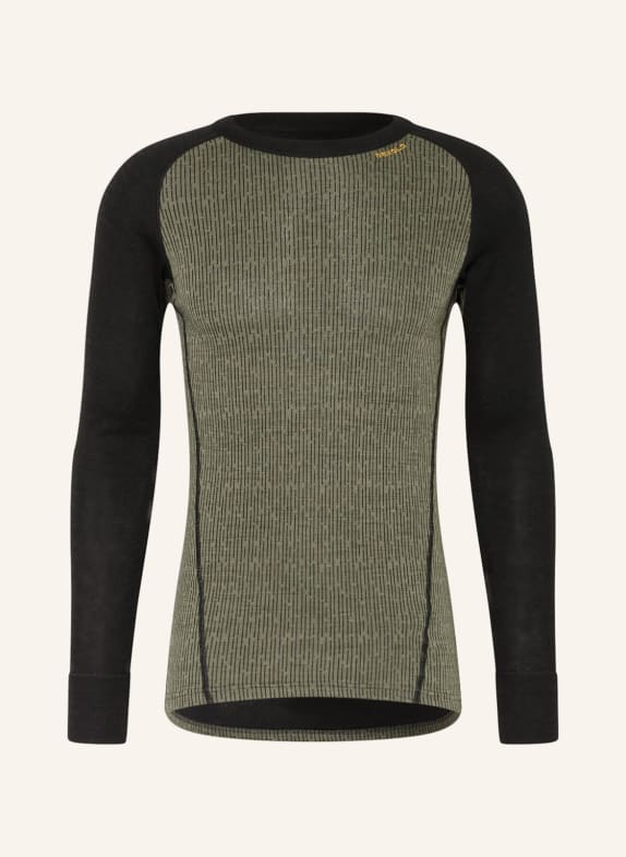 DEVOLD Functional underwear shirt DUO ACTIVE in merino wool BLACK/ OLIVE