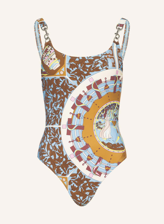 TORY BURCH Swimsuit BROWN/ LIGHT BLUE/ PINK