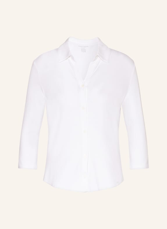 MAJESTIC FILATURES Cropped shirt blouse with 3/4 sleeves WHITE