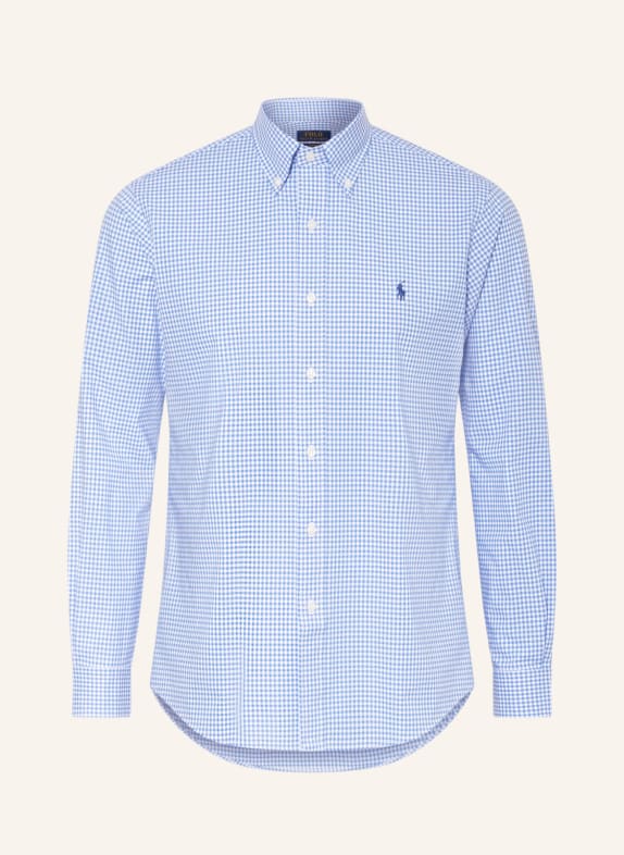 POLO RALPH LAUREN Shirt custom fit LIGHT BLUE/ WHITE