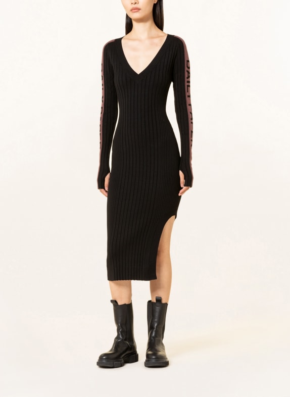 DAILY PAPER Knit dress HOSIKO with tuxedo stripes