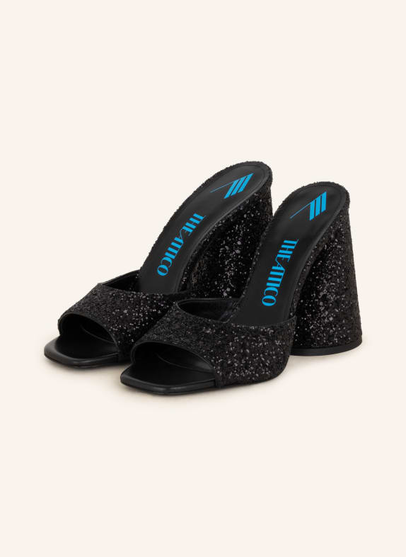 THE ATTICO Mules LUZ mit Pailletten SCHWARZ