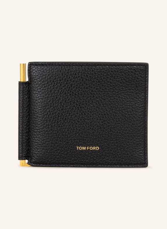 TOM FORD Wallet with gold clip BLACK