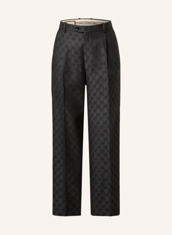GUCCI Wide leg trousers GRAY/ BLACK