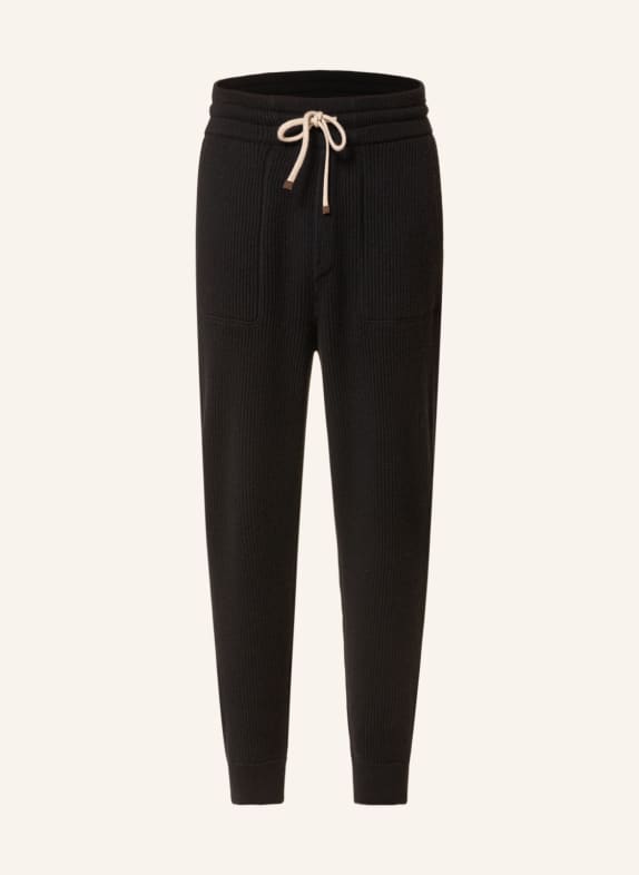 BRUNELLO CUCINELLI Knit trousers in cashmere BLACK