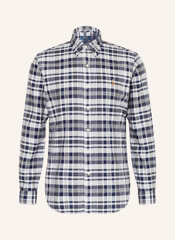 POLO RALPH LAUREN Oxfordhemd Custom Fit GRAU/ DUNKELBLAU