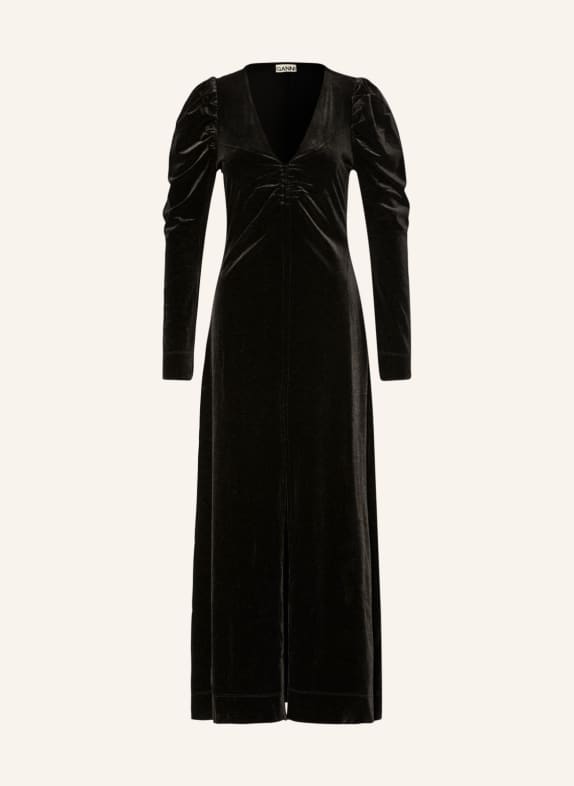 GANNI Velvet dress BLACK