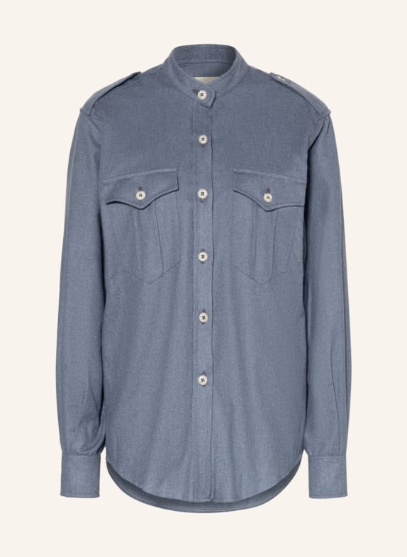 VIKY RADER STUDIO Shirt blouse ELLE with silk BLUE GRAY
