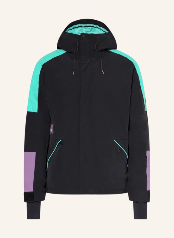 QUIKSILVER Ski jacket RADICALO BLACK/ MINT/ PURPLE