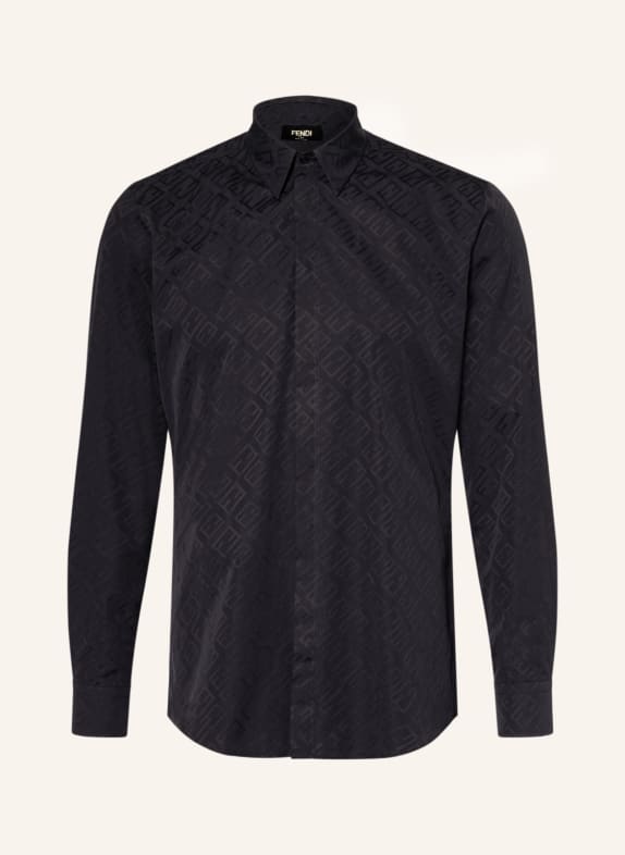 FENDI Jacquard shirt slim fit BLACK