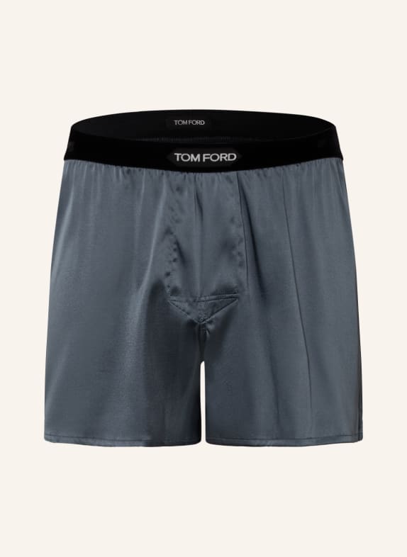 TOM FORD Hedvábné boxerky ŠEDÁ