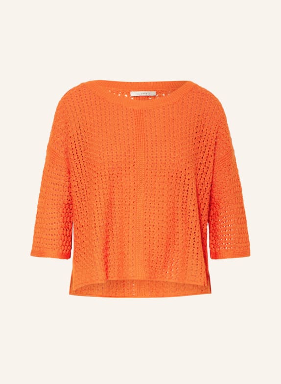 lilienfels Sweater with linen and 3/4 sleeves ORANGE