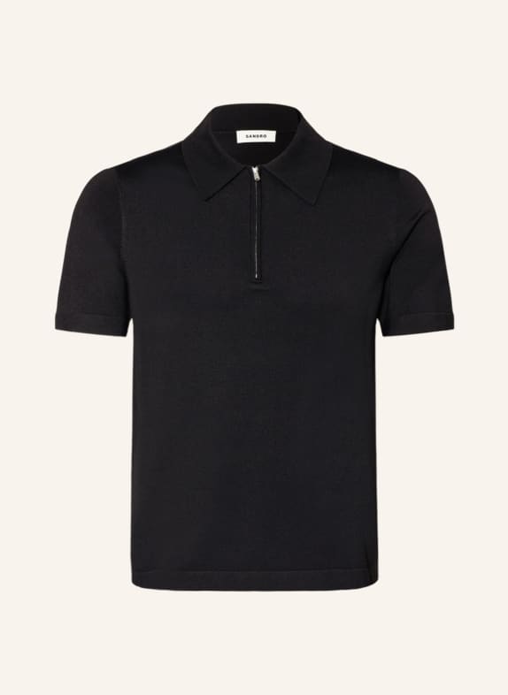 SANDRO Strick-Poloshirt SCHWARZ