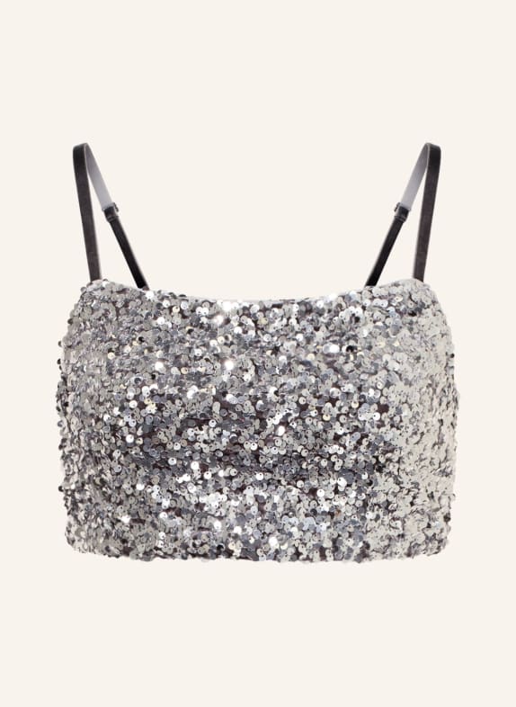 DOROTHEE SCHUMACHER Cropped top with sequins SILVER