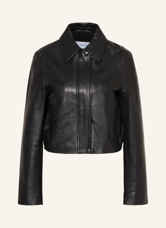 Calvin Klein Cropped leather jacket