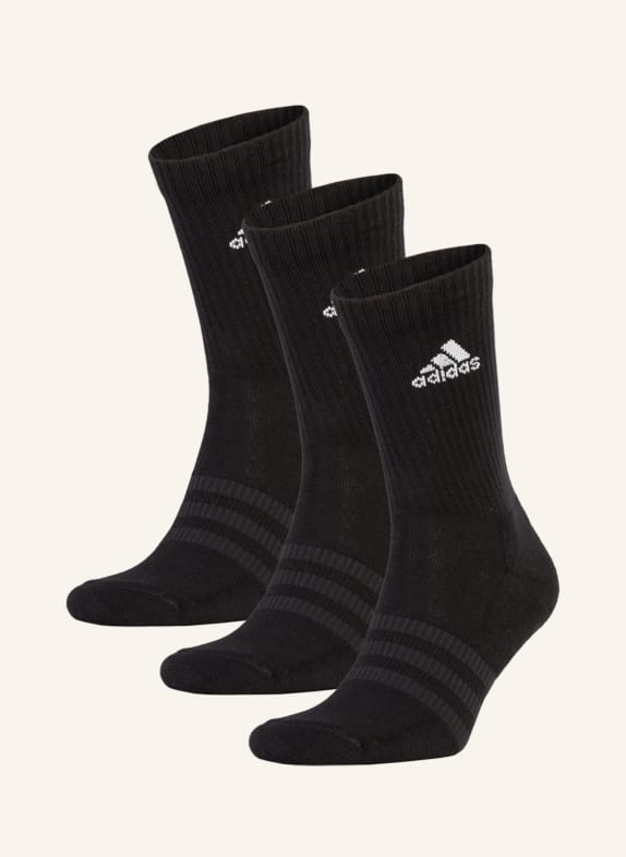 adidas 3-pack socks CUSHIONED CREW BLACK/WHITE