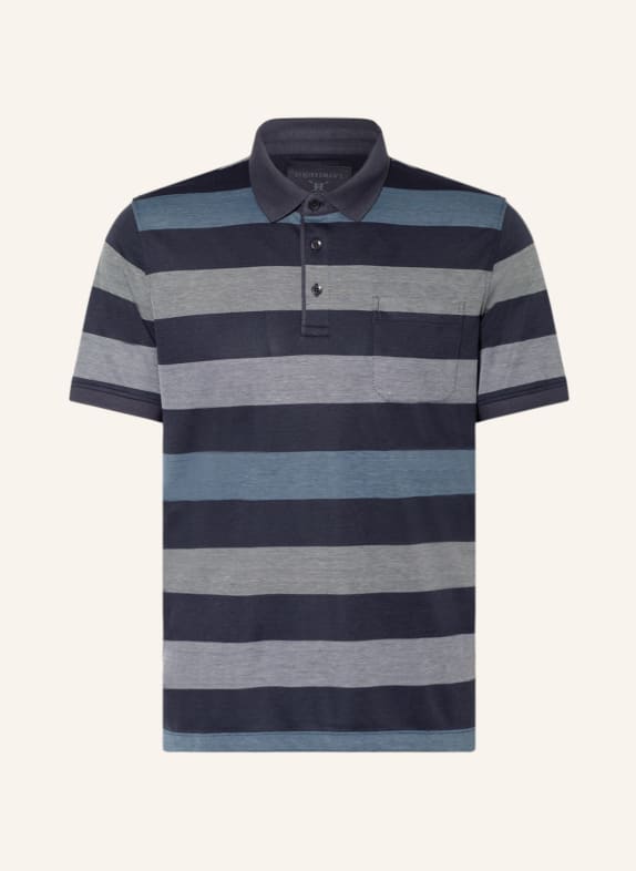 STROKESMAN'S Piqué polo shirt regular fit DARK BLUE/ GRAY/ BLUE