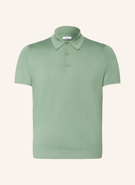 PAUL Knitted polo shirt OLIVE