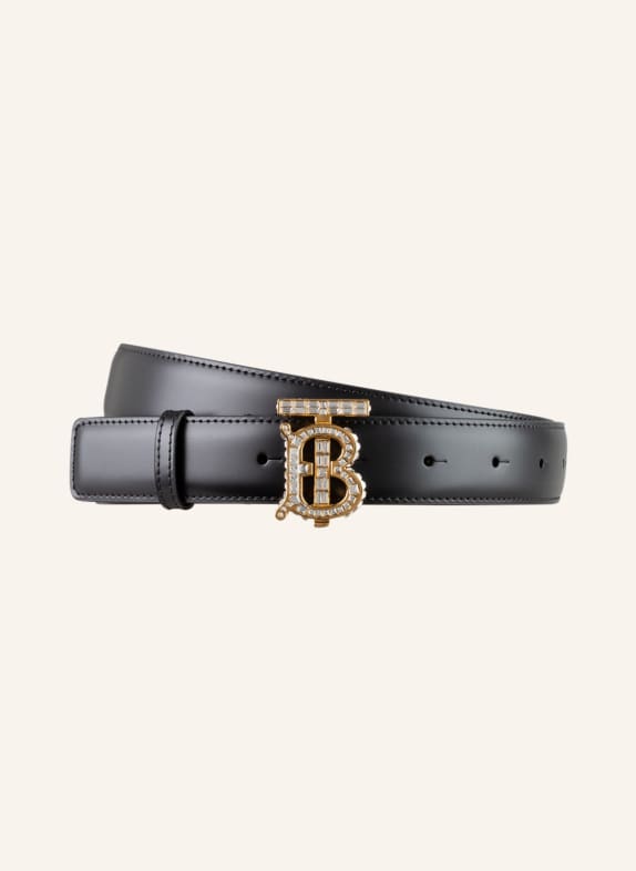 BURBERRY Leather belt with decorative gems