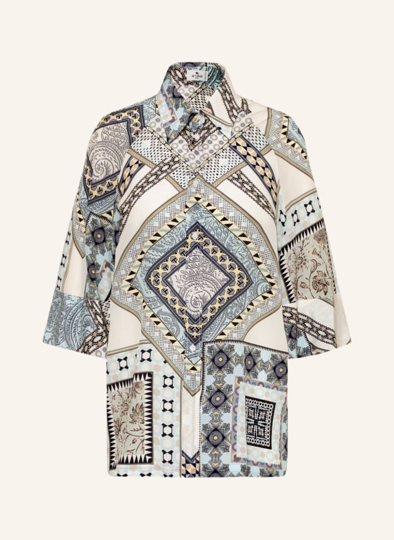 ETRO Shirt blouse with 3/4 sleeves WHITE/ LIGHT BLUE/ YELLOW