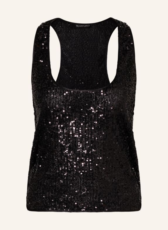 TOM FORD Top with sequins BLACK