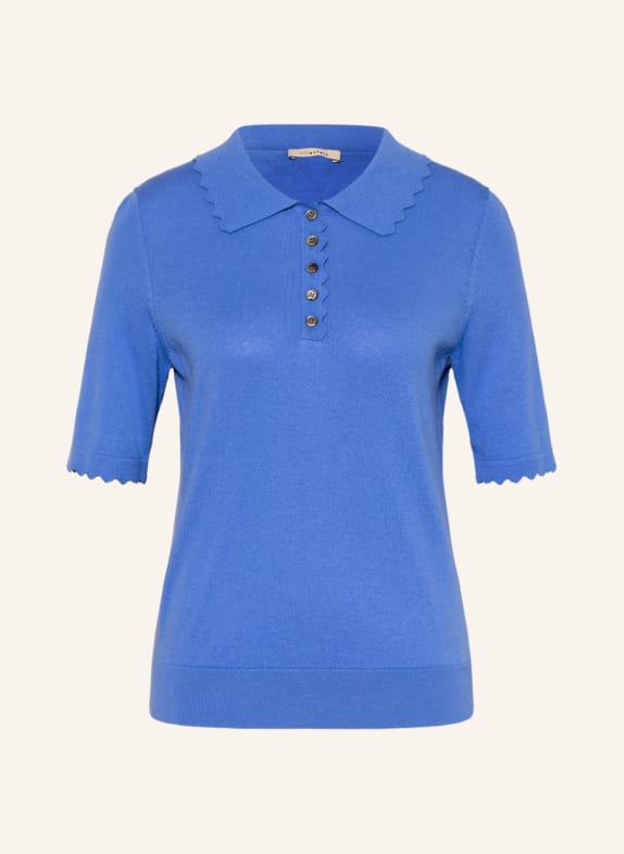 lilienfels Knitted polo shirt with cashmere BLUE