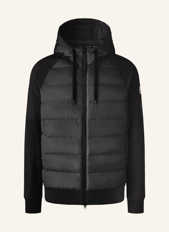 CANADA GOOSE Sweat jacket HYBRIDGE HURON in mixed materials BLACK