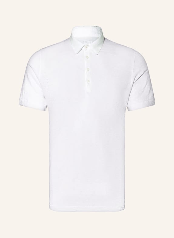 120%lino Linen polo shirt WHITE