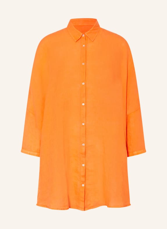 120%lino Oversized linen blouse ORANGE