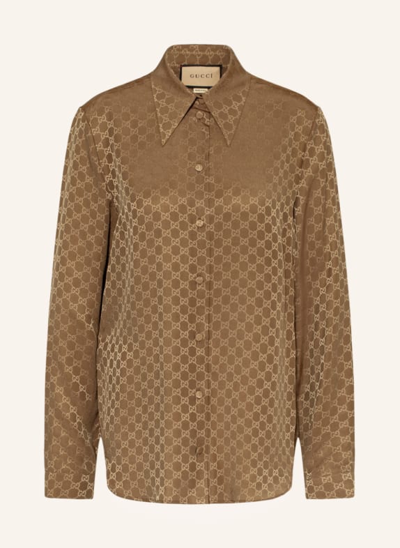 GUCCI Shirt blouse in silk 9702 BEIGE/BROWN