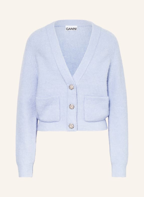 GANNI Cardigan with alpaca LIGHT BLUE