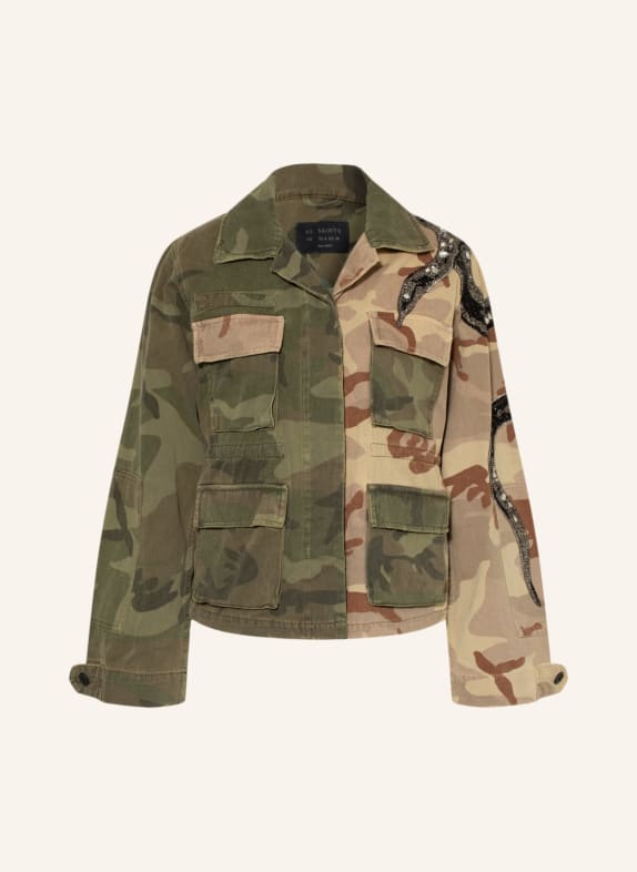 ALL SAINTS Fieldjacket FINCH CAMOU mit Schmucksteinen