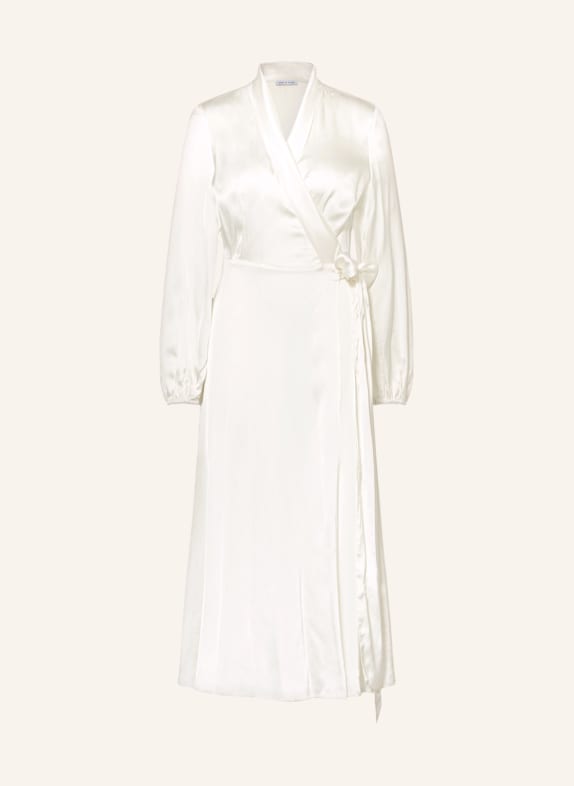 MRS & HUGS Wrap dress in satin WHITE